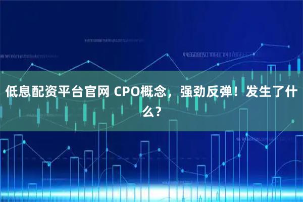 低息配资平台官网 CPO概念，强劲反弹！发生了什么？