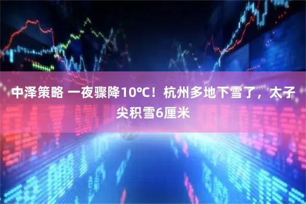 中泽策略 一夜骤降10℃！杭州多地下雪了，太子尖积雪6厘米